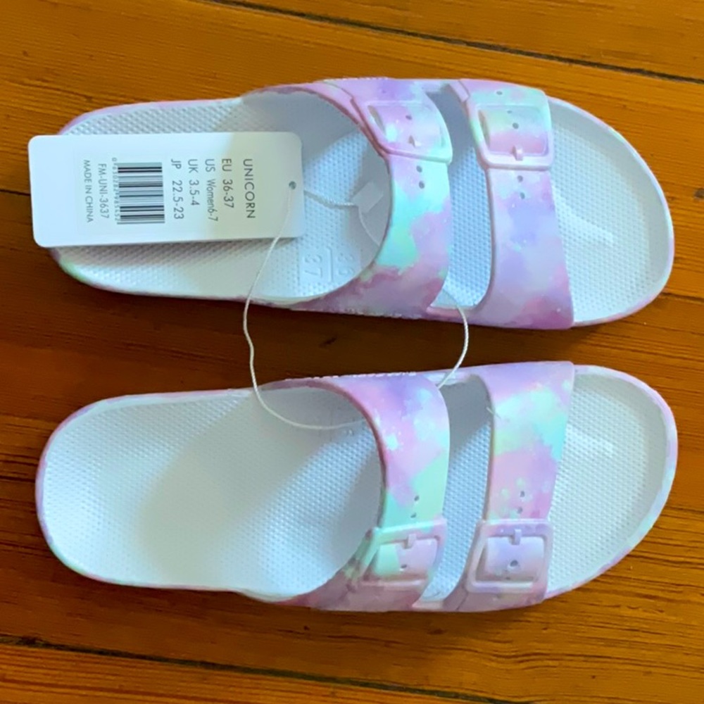 NWT Freedom Moses Unicorn slides EU size 36-37 US women’s 7